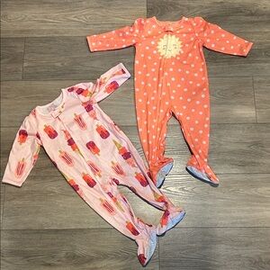 NWOT Carter’s Ice Cream and Polka Dot one piece footed pajamas Size 18 months